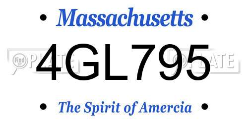 4GL795 Massachusetts License Plate