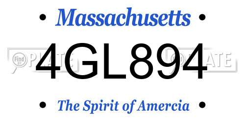 4GL894 Massachusetts License Plate