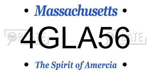 4GLA56 Massachusetts License Plate