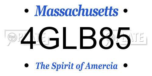 4GLB85 Massachusetts License Plate