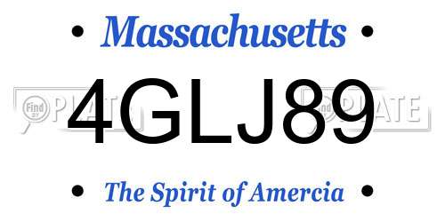 4GLJ89 Massachusetts License Plate