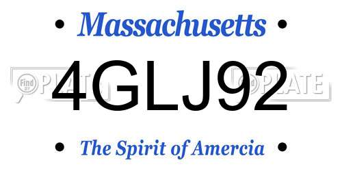 4GLJ92 Massachusetts License Plate