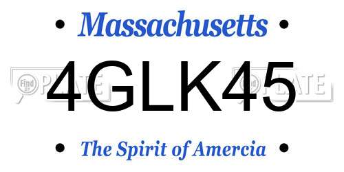 4GLK45 Massachusetts License Plate
