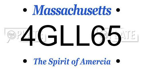 4GLL65 Massachusetts License Plate