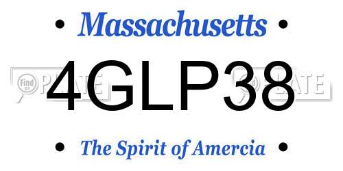 4GLP38 Massachusetts License Plate