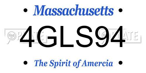 4GLS94 Massachusetts License Plate