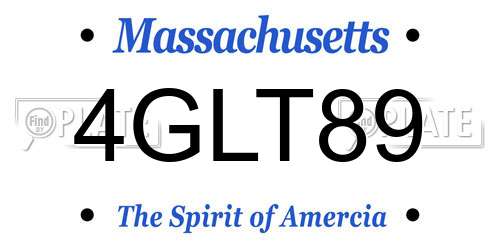 4GLT89 Massachusetts License Plate