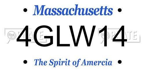 4GLW14 Massachusetts License Plate