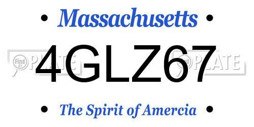4GLZ67 Massachusetts License Plate