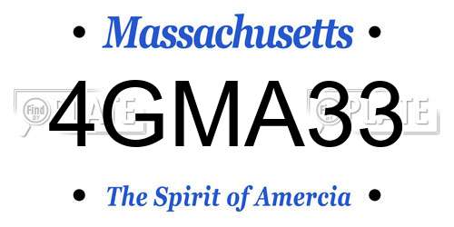 4GMA33 Massachusetts License Plate