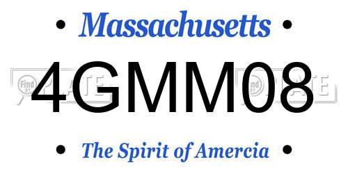 4GMM08 Massachusetts License Plate
