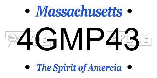 4GMP43 Massachusetts License Plate