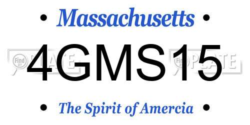 4GMS15 Massachusetts License Plate
