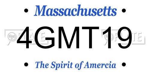 4GMT19 Massachusetts License Plate