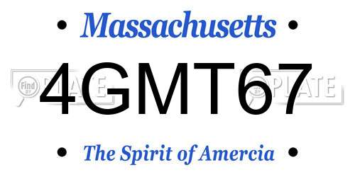 4GMT67 Massachusetts License Plate