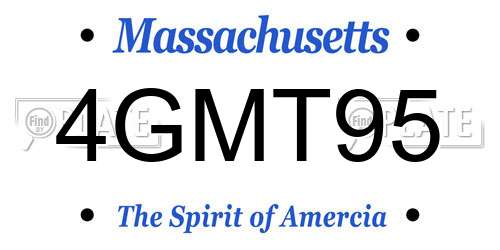 4GMT95 Massachusetts License Plate