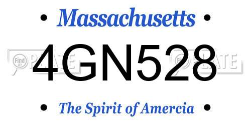4GN528 Massachusetts License Plate