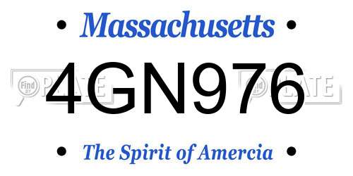 4GN976 Massachusetts License Plate