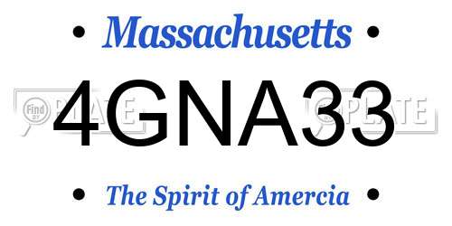 4GNA33 Massachusetts License Plate