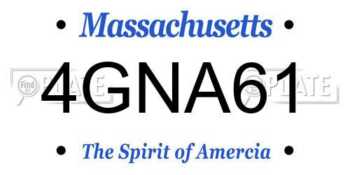 4GNA61 Massachusetts License Plate
