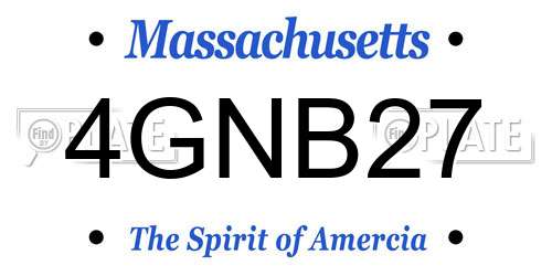 4GNB27 Massachusetts License Plate