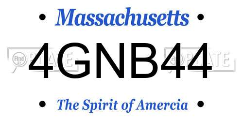 4GNB44 Massachusetts License Plate