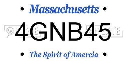 4GNB45 Massachusetts License Plate