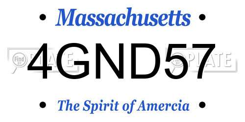 4GND57 Massachusetts License Plate