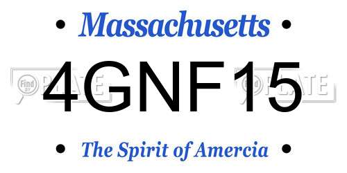 4GNF15 Massachusetts License Plate