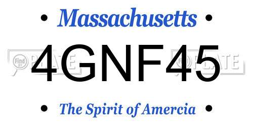4GNF45 Massachusetts License Plate