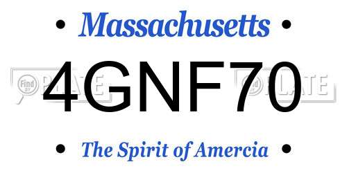 4GNF70 Massachusetts License Plate