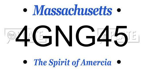 4GNG45 Massachusetts License Plate