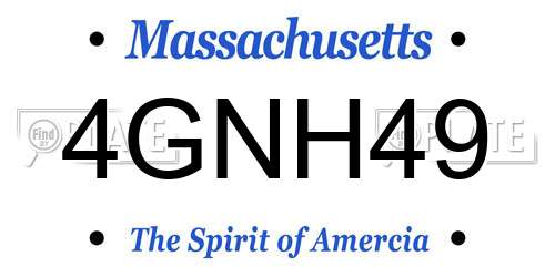4GNH49 Massachusetts License Plate