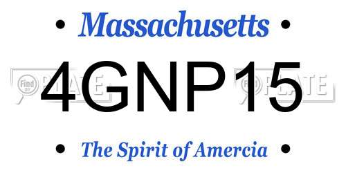 4GNP15 Massachusetts License Plate