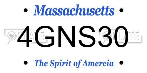 4GNS30 Massachusetts License Plate