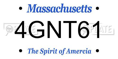 4GNT61 Massachusetts License Plate