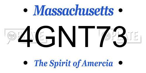 4GNT73 Massachusetts License Plate