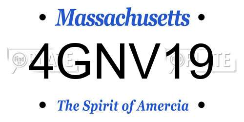 4GNV19 Massachusetts License Plate
