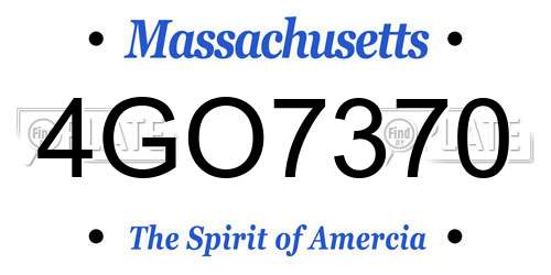 4GO7370 Massachusetts License Plate