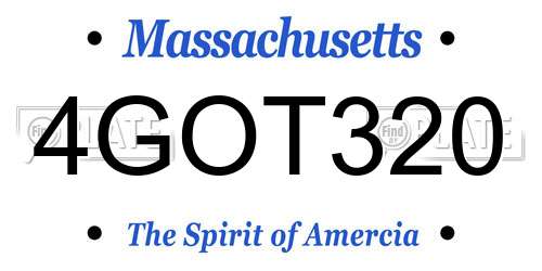 4GOT320 Massachusetts License Plate