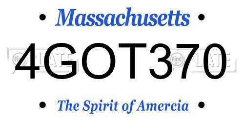 4GOT370 Massachusetts License Plate