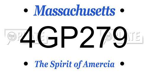 4GP279 Massachusetts License Plate