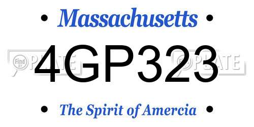 4GP323 Massachusetts License Plate