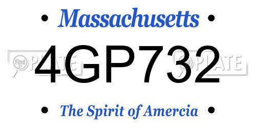 4GP732 Massachusetts License Plate