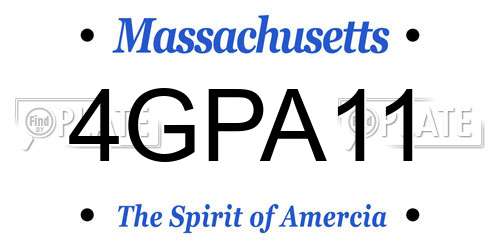 4GPA11 Massachusetts License Plate