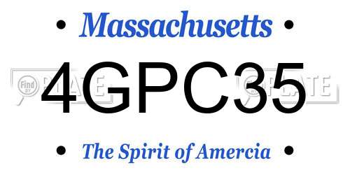 4GPC35 Massachusetts License Plate