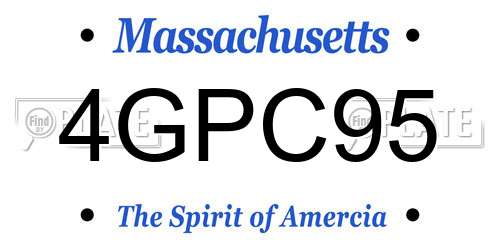 4GPC95 Massachusetts License Plate