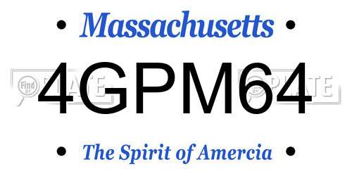 4GPM64 Massachusetts License Plate