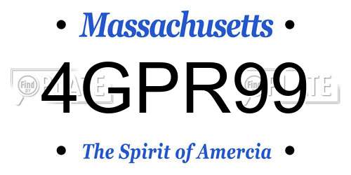 4GPR99 Massachusetts License Plate