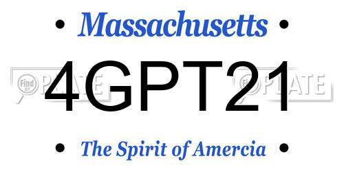 4GPT21 Massachusetts License Plate
